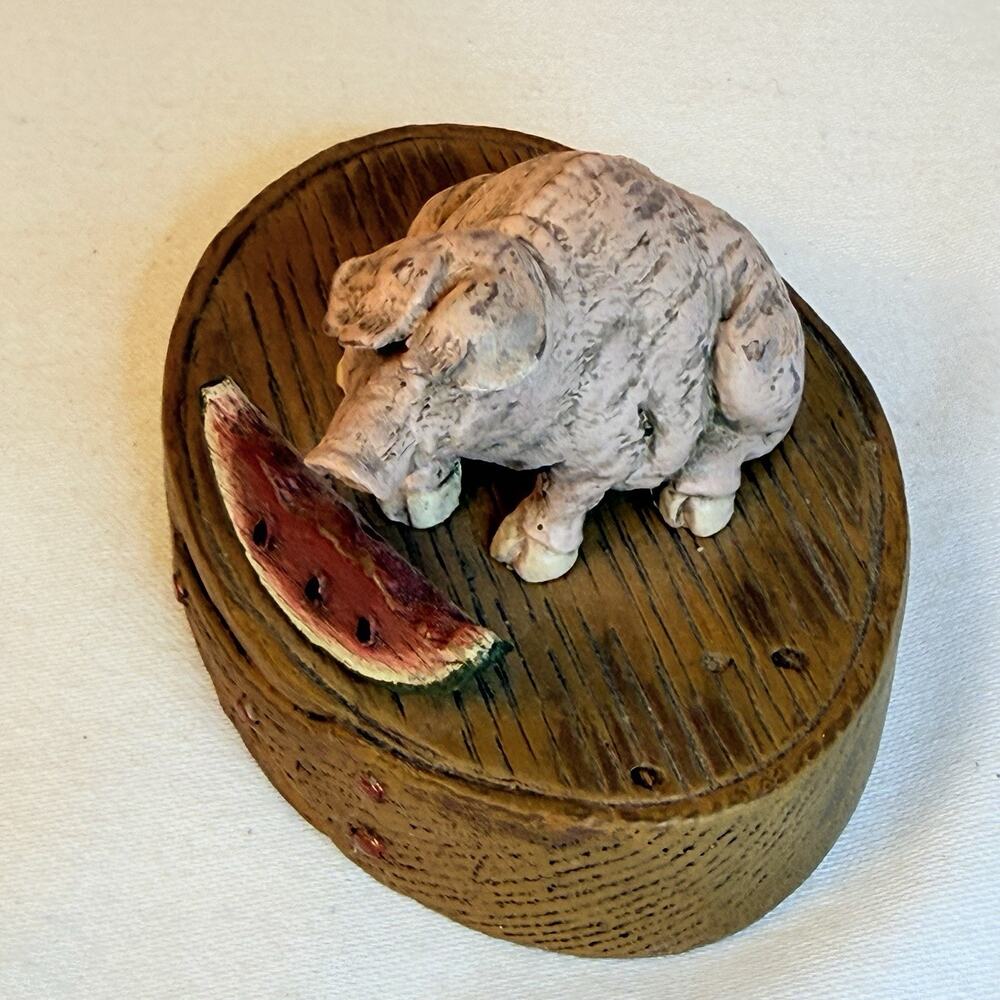 American Chestnut Folk Art 02’ Pig Shaker Candle Box - Picture 7 of 12